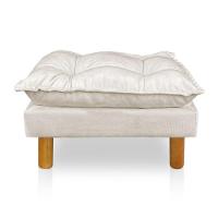 Poltrona De Amamentação Com Puff Laura Veludo Bege - 3