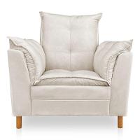 Poltrona De Amamentação Com Puff Laura Veludo Bege - 8