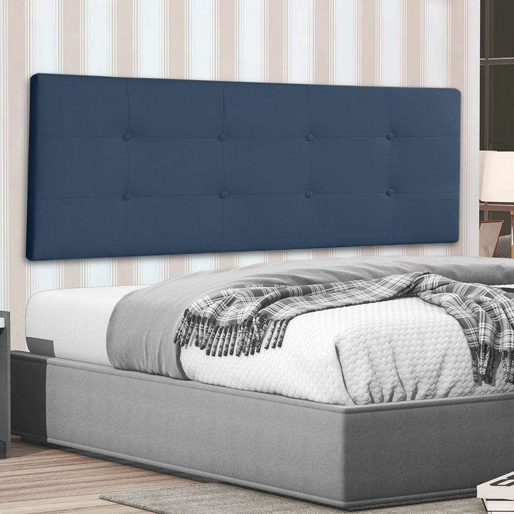 Cabeceira Painel Queen 1,60m Berlim Suede Azul Marinho - 2