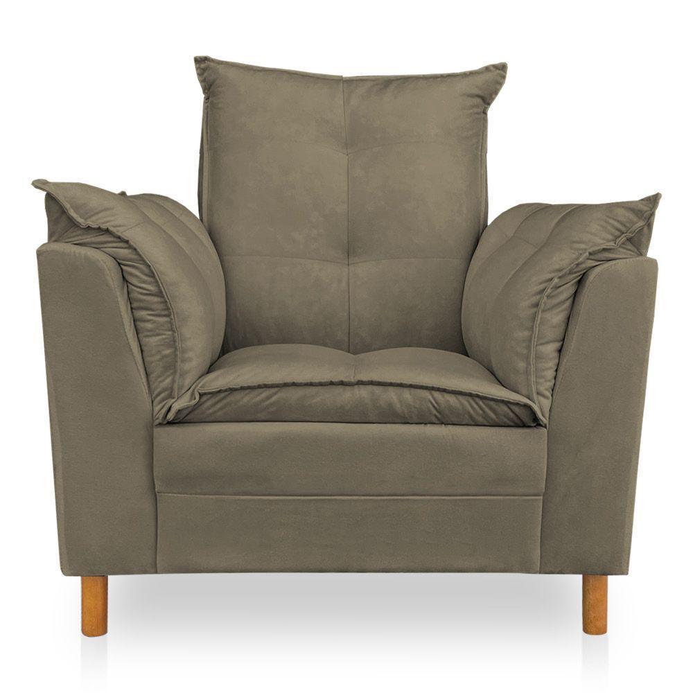 Poltrona De Amamentação Com Puff Laura Suede - Pallazio Cor Cappuccino - 8