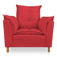 Poltrona De Amamentação Com Puff Laura Suede - Pallazio Cor Vermelho - 2