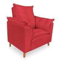 Poltrona De Amamentação Com Puff Laura Suede - Pallazio Cor Vermelho - 8