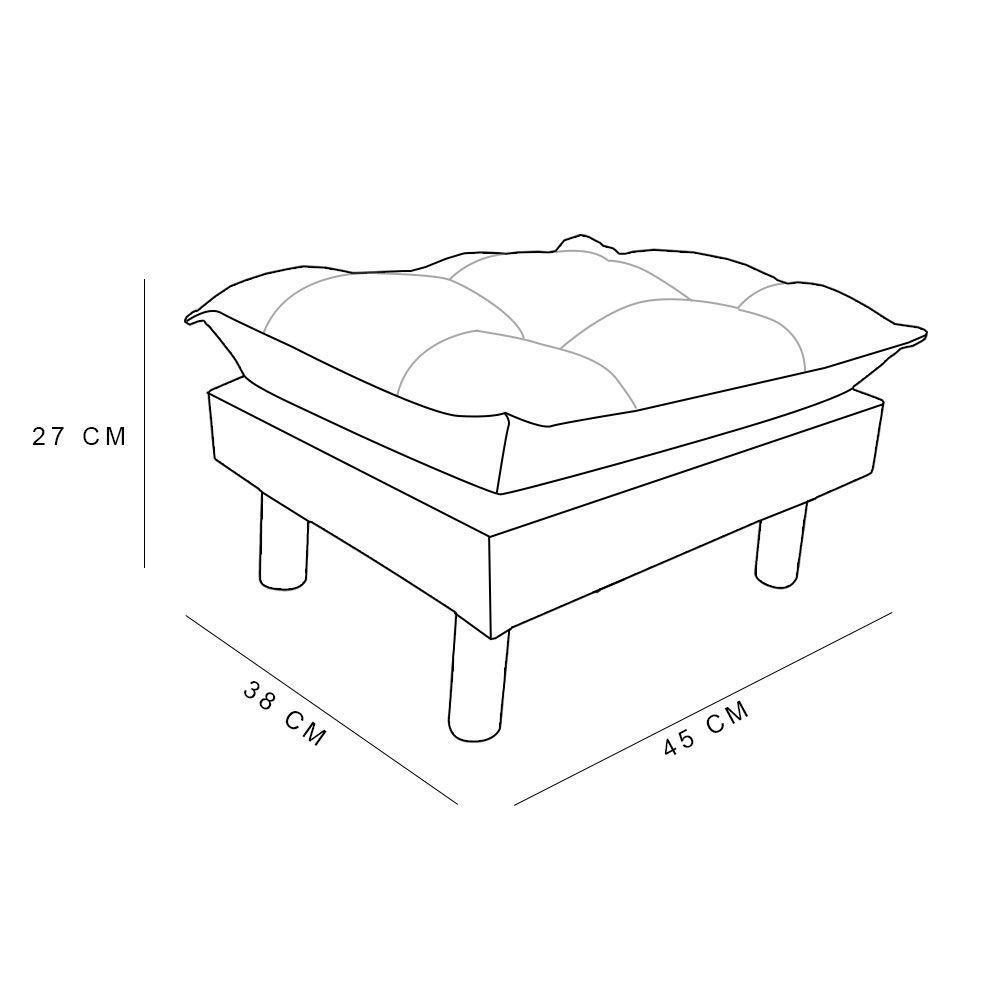 Poltrona De Amamentação Com Puff Laura Suede Grafite - Pallazio - 5