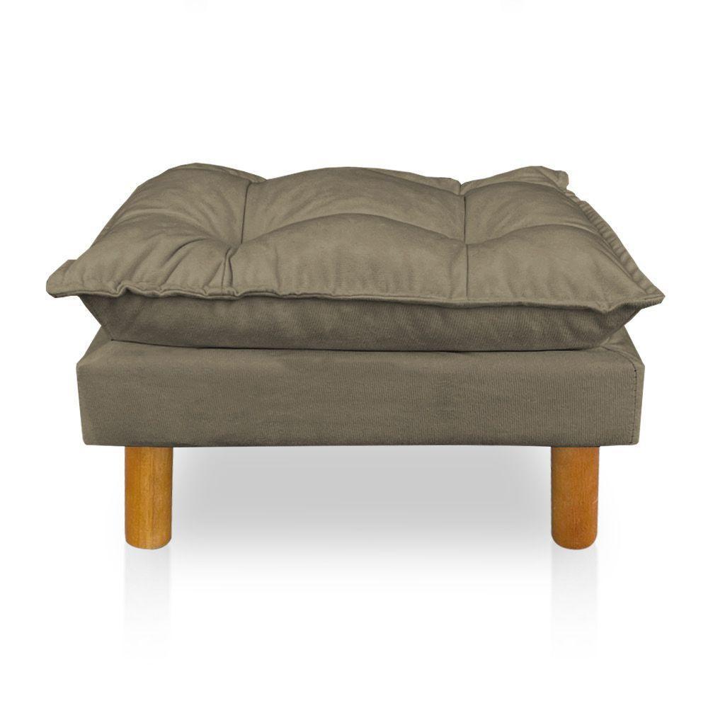 Poltrona De Amamentação Com Puff Laura Suede Cappuccino - Pallazio - 3