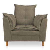 Poltrona De Amamentação Com Puff Laura Suede Cappuccino - Pallazio - 8