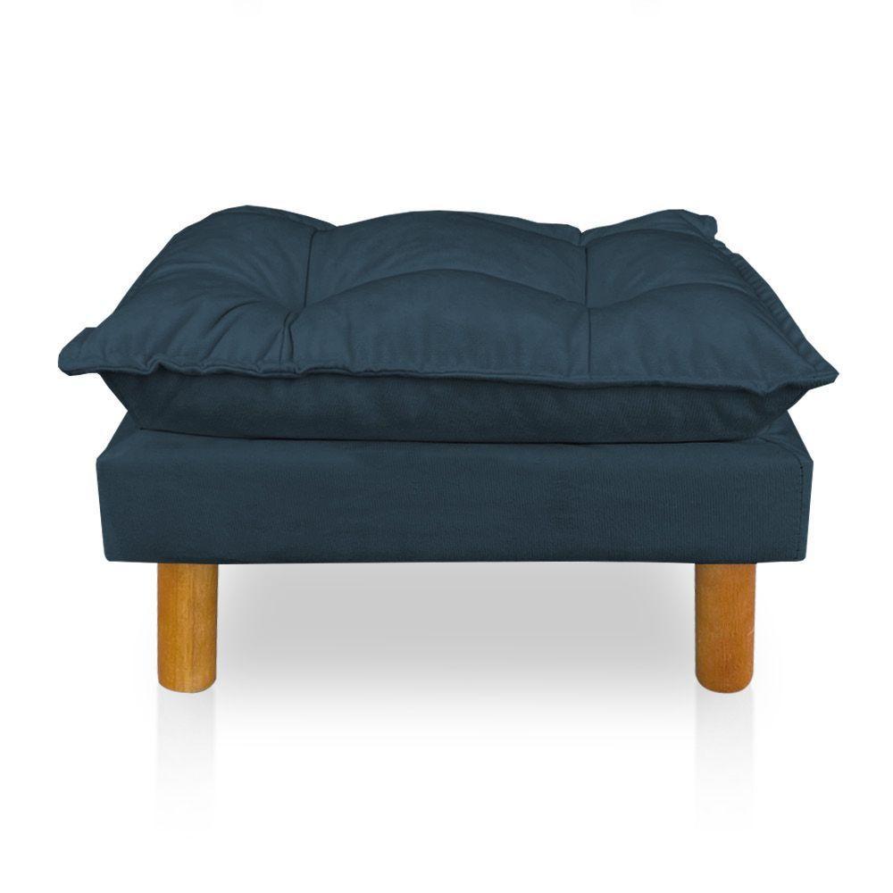 Poltrona De Amamentação Com Puff Laura Suede Azul Marinho - Pallazio - 3