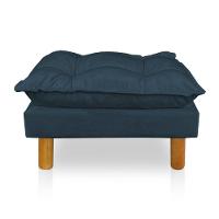 Poltrona De Amamentação Com Puff Laura Suede Azul Marinho - Pallazio - 3