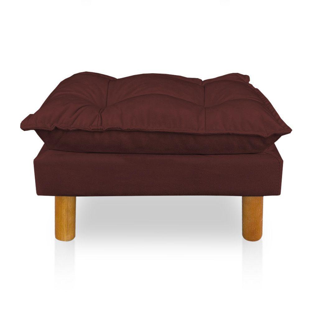 Poltrona De Amamentação Com Puff Laura Suede Marsala - Pallazio - 3