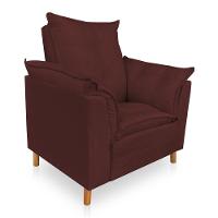 Poltrona De Amamentação Com Puff Laura Suede Marsala - Pallazio - 6