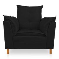 Poltrona De Amamentação Com Puff Laura Suede Preto - Pallazio - 8