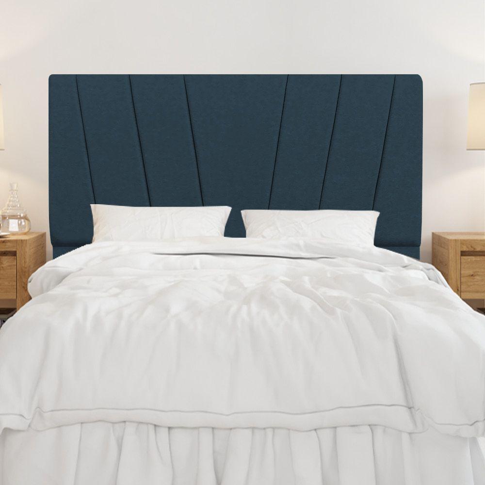 Cabeceira King 1,95m Italia Veludo Azul Marinho - 4