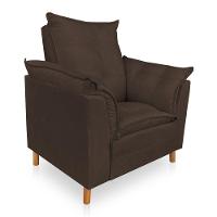 Poltrona De Amamentação Com Puff Laura Suede Marrom - Pallazio - 6