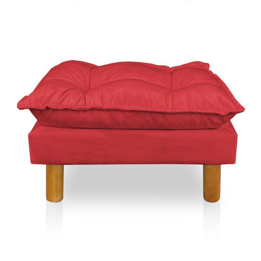 Poltrona De Amamentação Com Puff Laura Suede Vermelho - Pallazio - 3