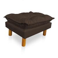 Poltrona De Amamentação Com Puff Laura Veludo Marrom