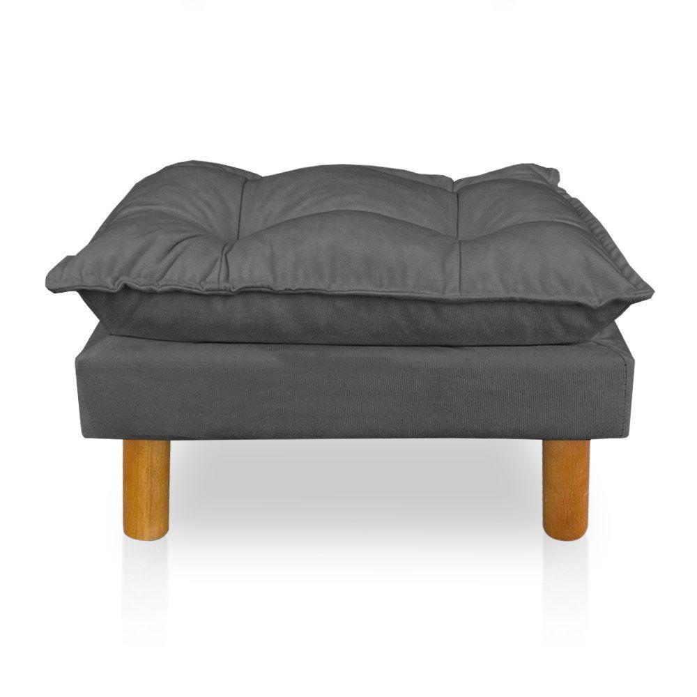 Poltrona De Amamentação Com Puff Laura Suede - Pallazio Cor Grafite - 3