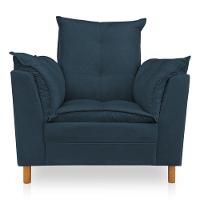 Poltrona De Amamentação Com Puff Laura Suede - Pallazio Cor Azul Marinho - 8