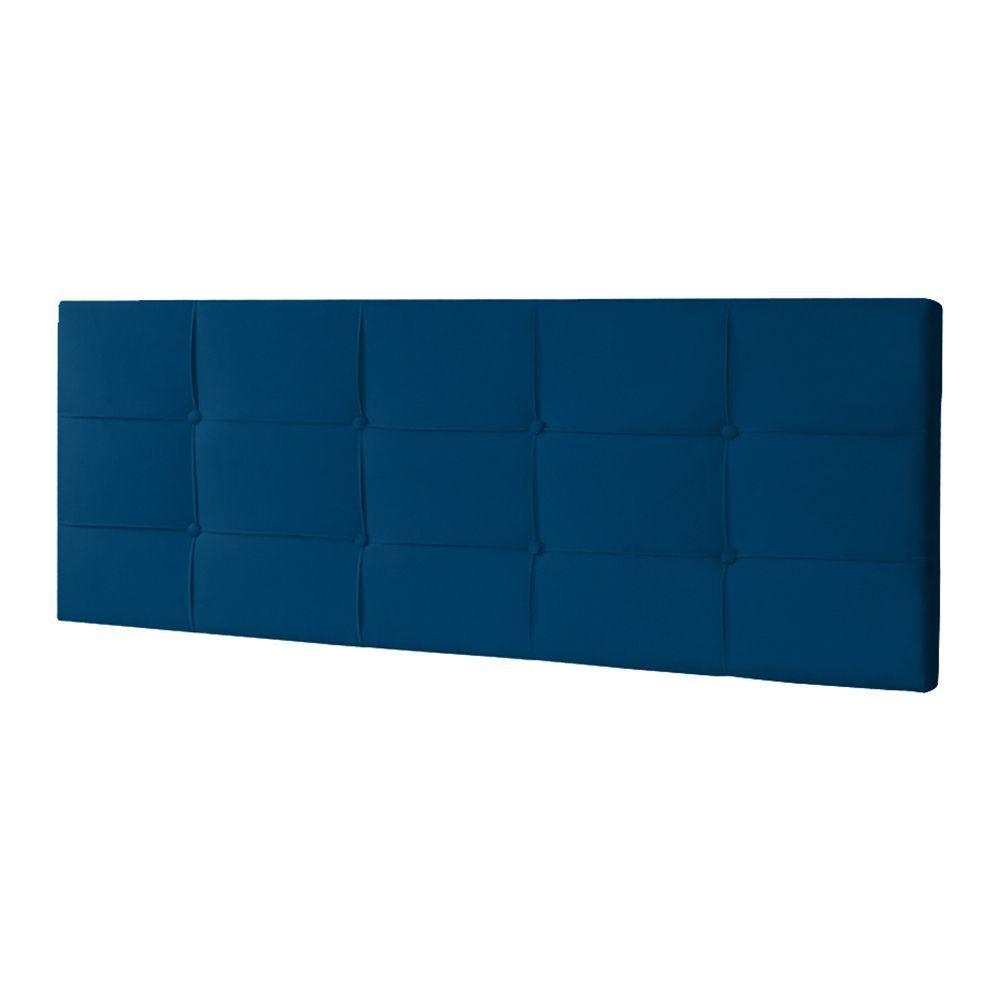 Cabeceira Painel Solteiro 0,90m Roma Suede Azul Marinho - 1