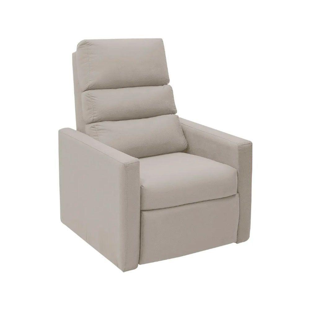 Poltrona Do Papai Reclinável Ravena Bege Shop Das Cabeceiras Bege - 1