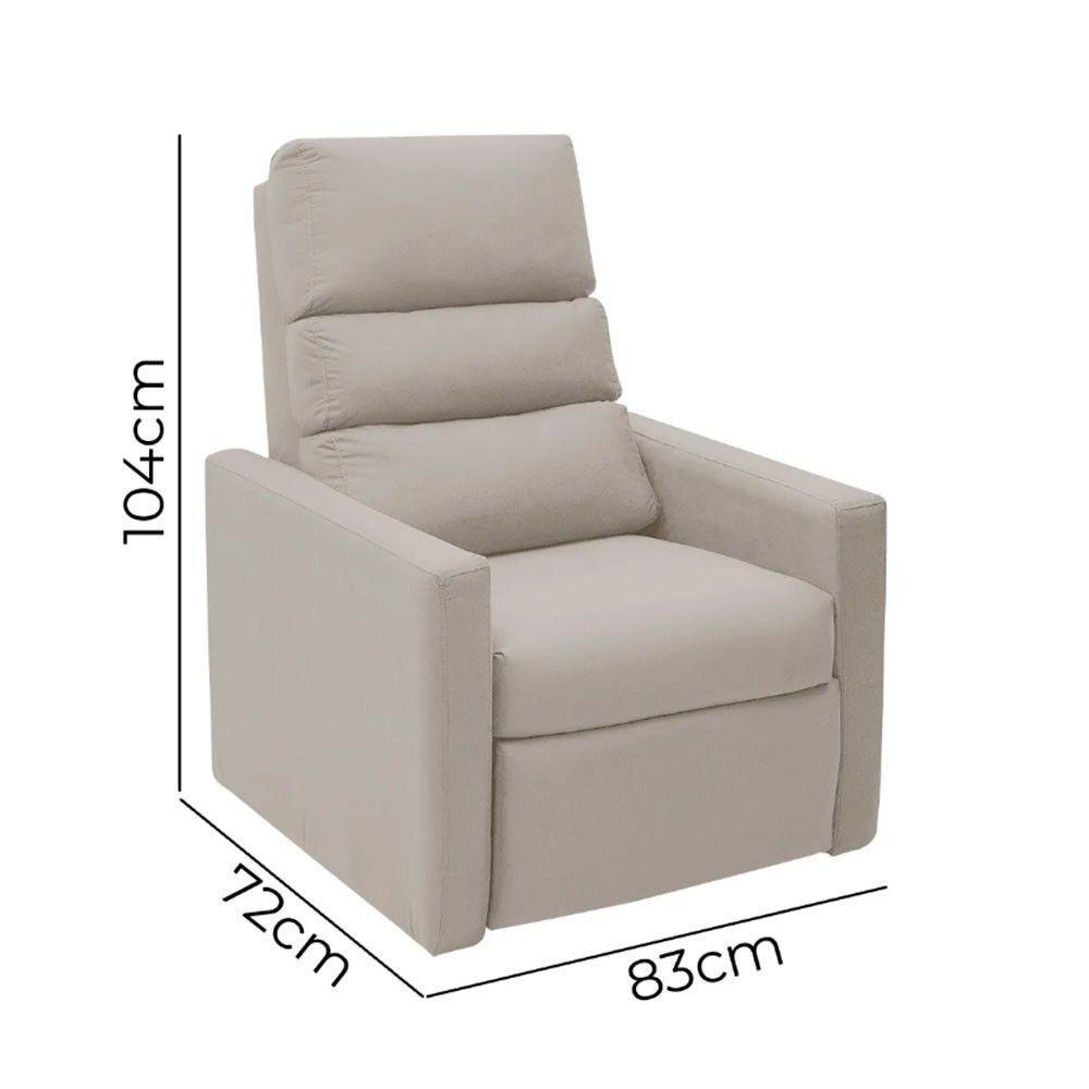 Poltrona Do Papai Reclinável Ravena Bege Shop Das Cabeceiras Bege - 2