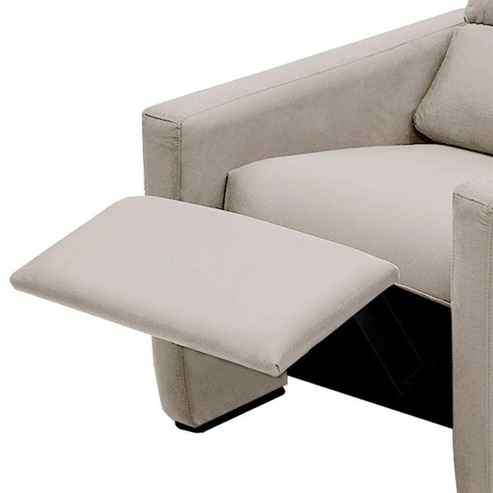 Poltrona Do Papai Reclinável Ravena Bege Shop Das Cabeceiras Bege - 3