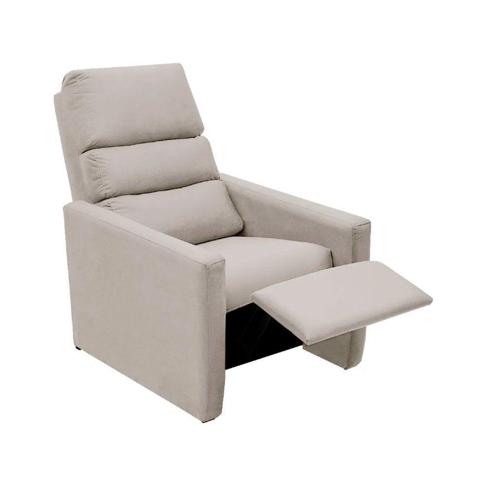 Poltrona Do Papai Reclinável Ravena Bege Shop Das Cabeceiras Bege - 5