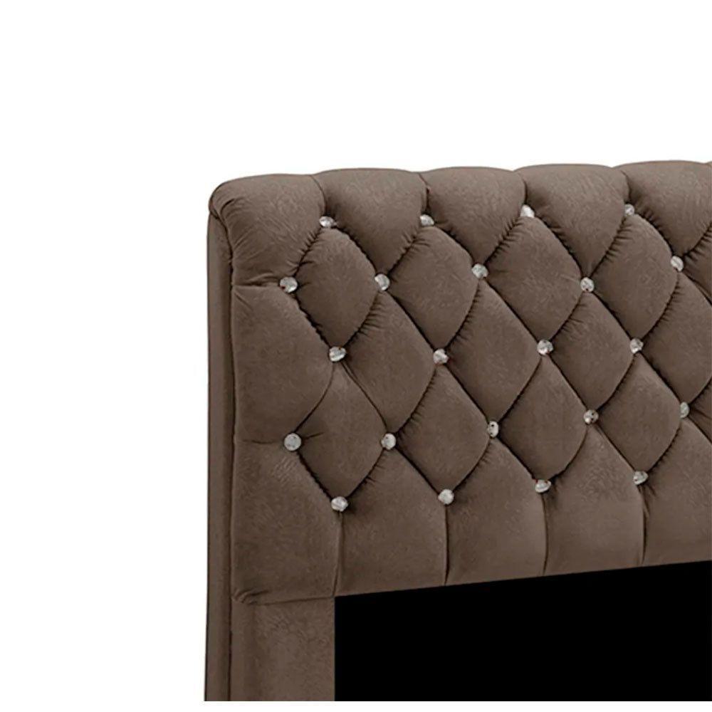 Cabeceira Fernanda 1,95 King Size Shop Das Cabeceiras Marrom Chocolate - 2