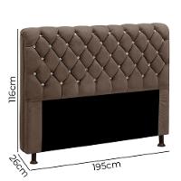 Cabeceira Fernanda 1,95 King Size Shop Das Cabeceiras Marrom Chocolate - 4