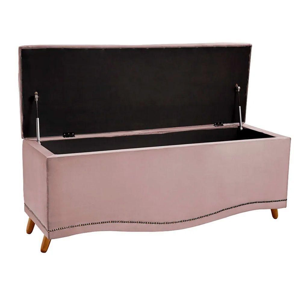 Conjunto Cabeceira E Calçadeira Holanda Shop Das Cabeceiras Rose - 2