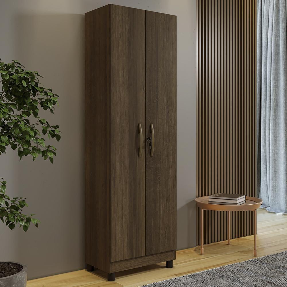 Armario Multiuso Sparta Com 2 Portas E Chaves Imbuia Imbuia - 2