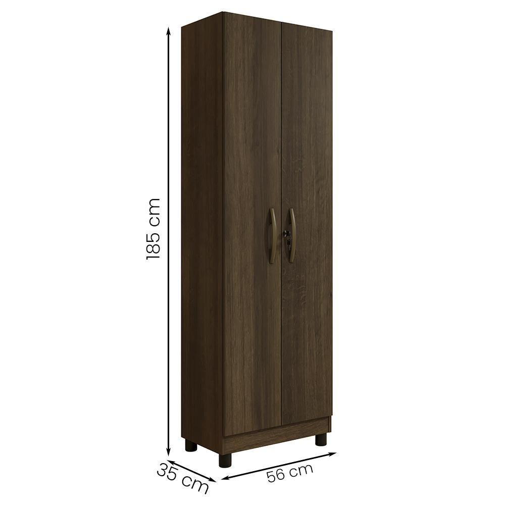 Armario Multiuso Sparta Com 2 Portas E Chaves Imbuia Imbuia - 3