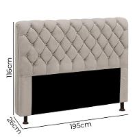 Cabeceira Fernanda 1,95 King Size Shop Das Cabeceiras Bege Marfim - 3