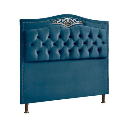 Cabeceira Holanda 1,60 Queen Veludo Shop Das Cabeceiras Azul