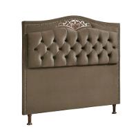 Cabeceira Holanda 1,60 Queen Veludo Shop Das Cabeceiras Marrom Castor - 1