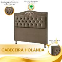 Cabeceira Holanda 1,60 Queen Veludo Shop Das Cabeceiras Marrom Castor - 2