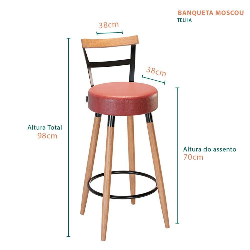 Kit 2 Banquetas Moscou Cor Telha Salaone Telha - 3