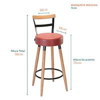 Kit 2 Banquetas Moscou Cor Telha Salaone Telha - 3