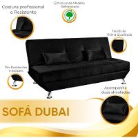 Sofá Cama Dubai 3 Lugares Veludo Turkay Shop Das Cabeceiras Black - 5