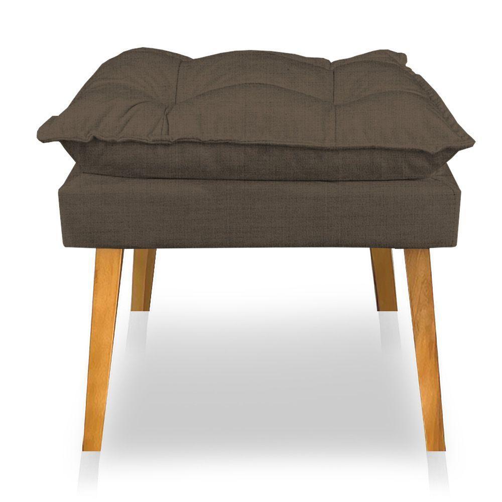 Kit 2 Poltronas Decorativa E Puff Opala Luxo Linho Marrom Dal Poz Estofados - 3
