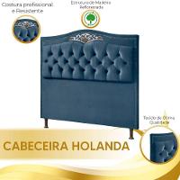 Cabeceira E Calçadeira Holanda 195cm Shop Das Cabeceiras Azul - 6