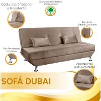 Sofá Cama Dubai 3 Lugares Veludo Turkay Shop Das Cabeceiras Castor - 5