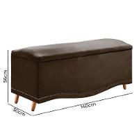 Cabeceira E Calçadeira Holanda 140cm Shop Das Cabeceiras Marrom Chocolate