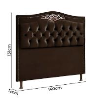 Cabeceira E Calçadeira Holanda 140cm Shop Das Cabeceiras Marrom Chocolate - 7