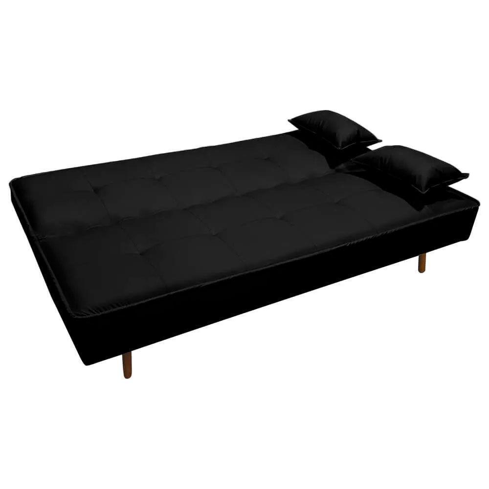 Sofá Cama Silver 3 Lugares 1,92 Shop Das Cabeceiras Preto - 3