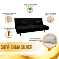 Sofá Cama Silver 3 Lugares 1,92 Shop Das Cabeceiras Preto - 8