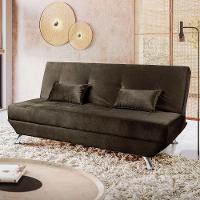 Sofá Cama Dubai 3 Lugares Veludo Turkay Shop Das Cabeceiras Chocolate