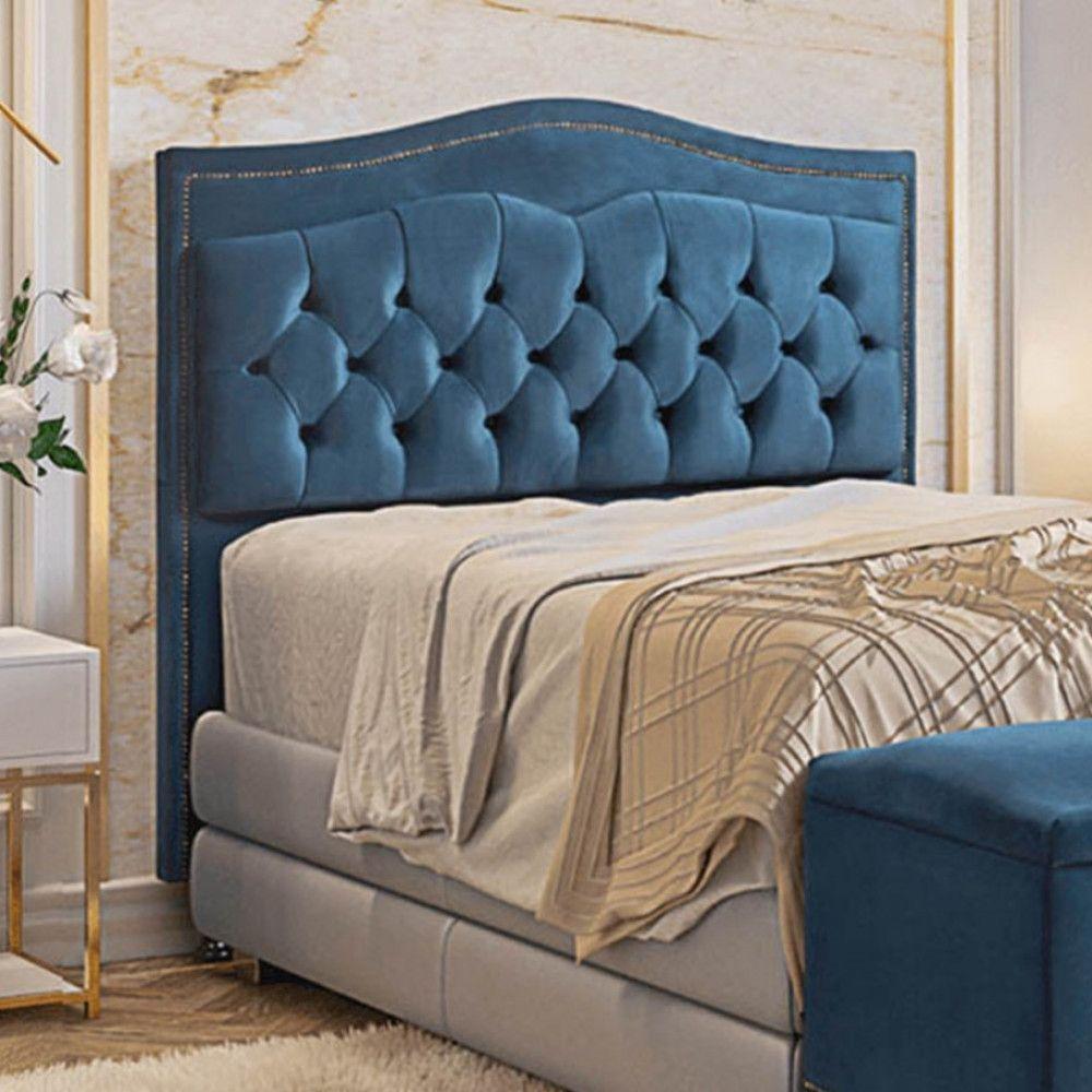Cabeceira Holanda 1,95 2.0 - Veludo Shop Das Cabeceiras Azul - 4