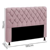 Cabeceira Fernanda 1,95 King Size Shop Das Cabeceiras Rose - 4