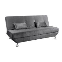 Sofá Cama Dubai 3 Lugares Veludo Turkay Shop Das Cabeceiras Chumbo - 1