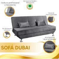 Sofá Cama Dubai 3 Lugares Veludo Turkay Shop Das Cabeceiras Chumbo - 5