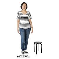 Kit 6 Banquetas Baixas Empilháveis Em Aço Maviê Sintético Preto - Mpozenato - 3